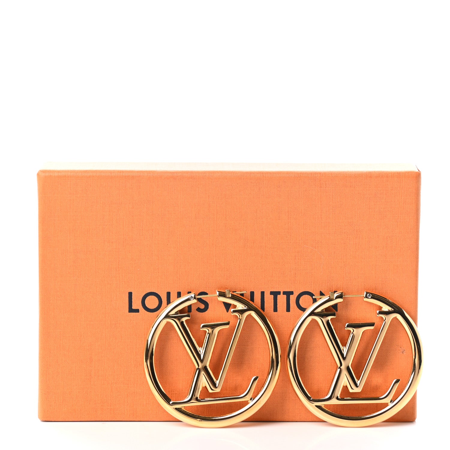 Louis Vuitton Metal Louise Hoop Earrings Gold 4 of 4