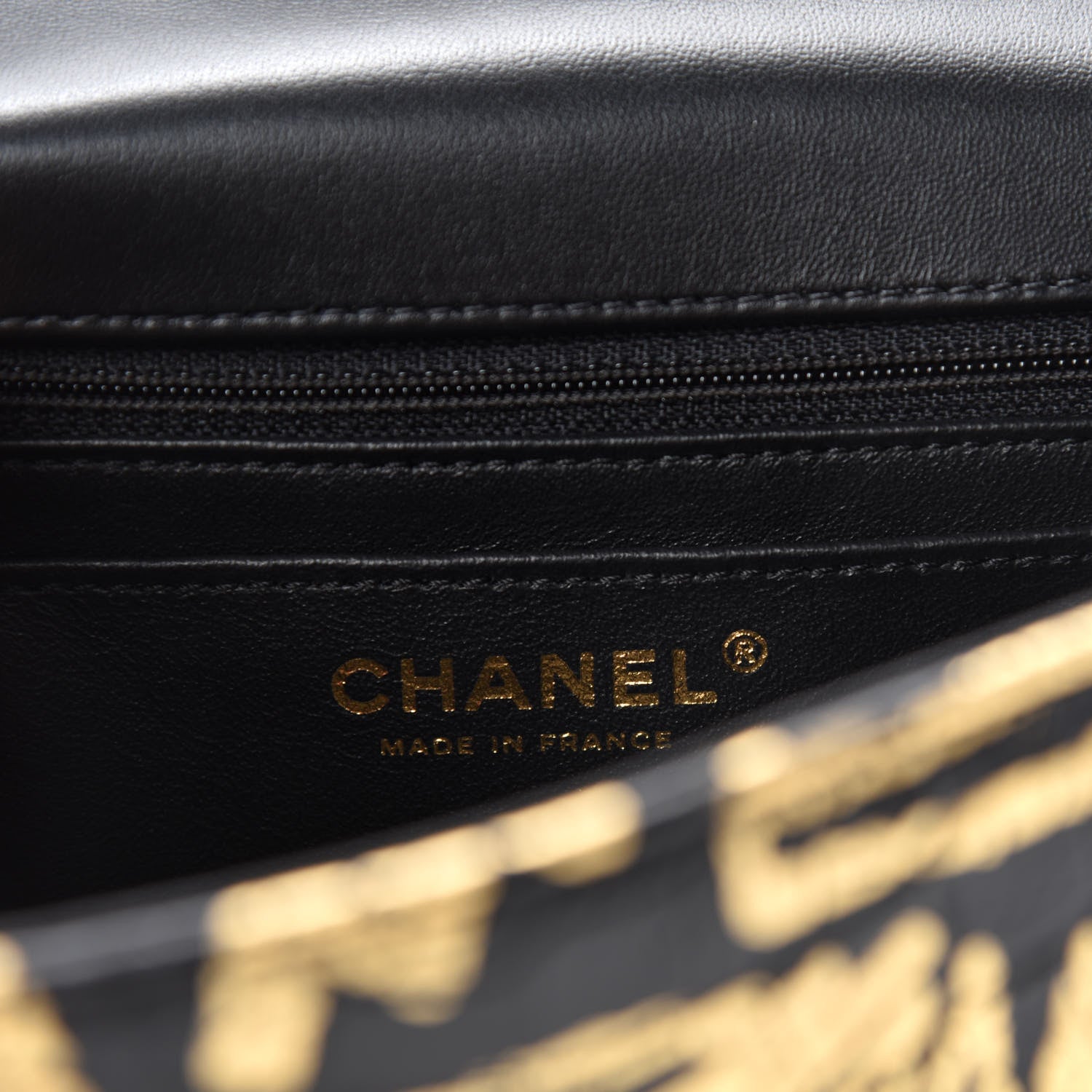 Chanel Calfskin Crocodile Embossed Graffiti 2.55 Mini Cocodile Reissue Flap Black Gold 8 of 11