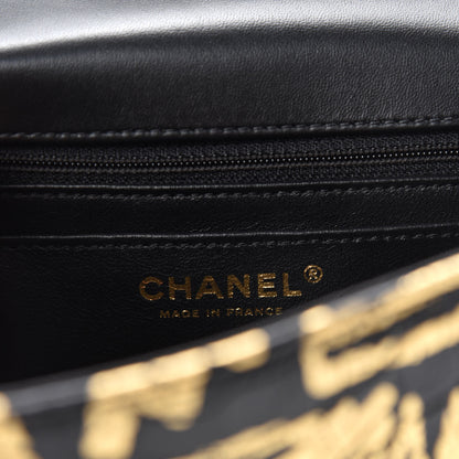 Chanel Calfskin Crocodile Embossed Graffiti 2.55 Mini Cocodile Reissue Flap Black Gold 8 of 11