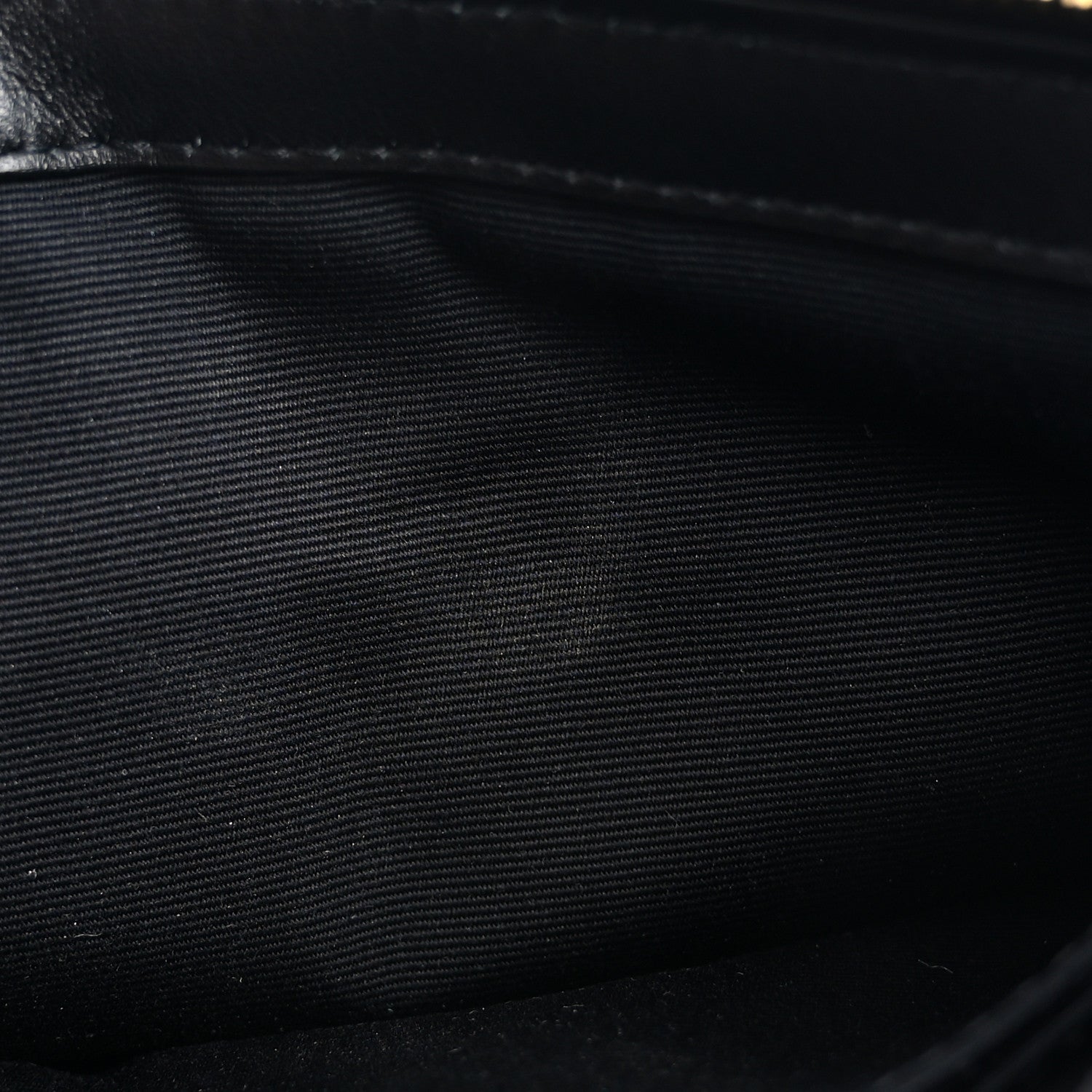 Saint Laurent Calfskin Matelasse Chevron Monogram A5 Wristlet Black 8 of 11