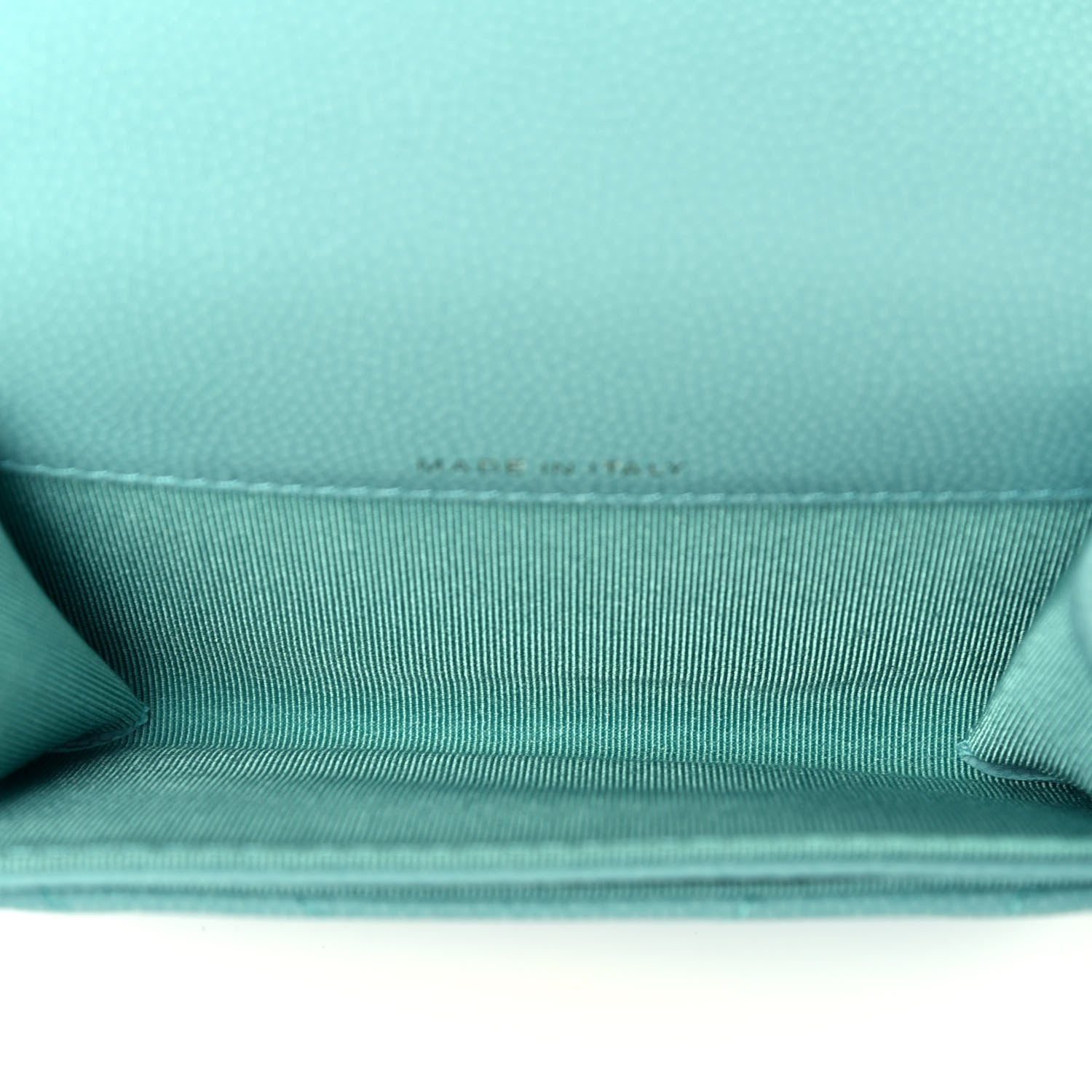 Chanel Caviar Chevron Quilted Flap Card Holder Green 5 of 9