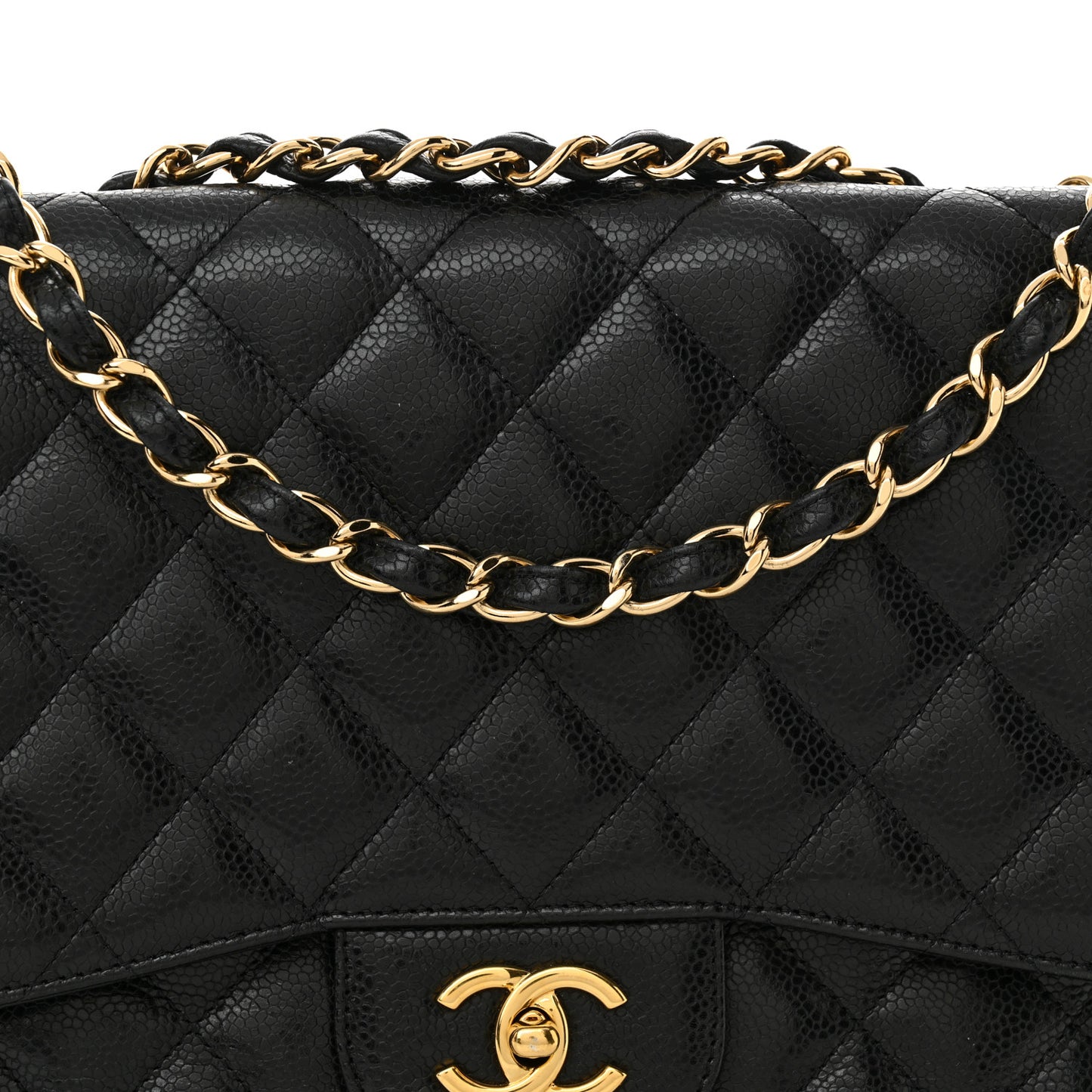 Caviar Quilted Jumbo Single Flap Black