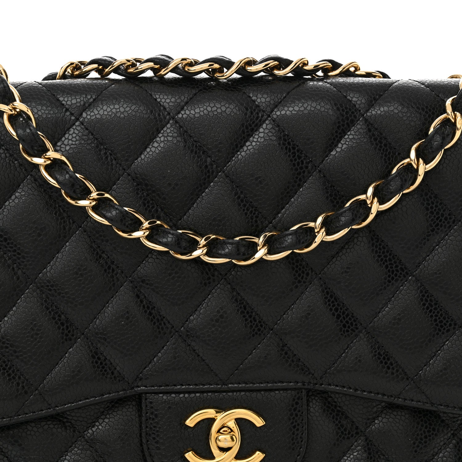 Chanel Caviar Quilted Jumbo Single Flap Black 8 of 13