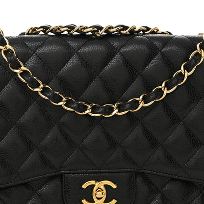 Chanel Caviar Quilted Jumbo Single Flap Black 8 of 13