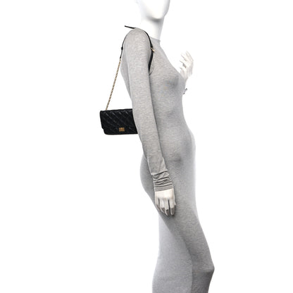 Chanel Aged Calfskin Quilted 2.55 Reissue Flap Belt Bag Clutch Black 3 of 11