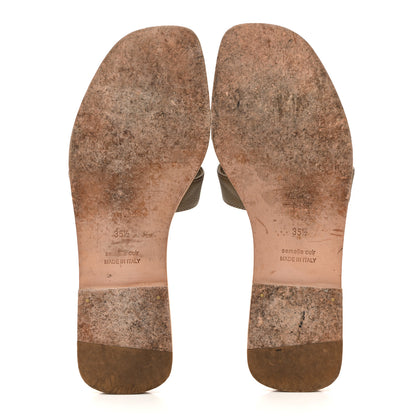 Hermes Epsom Oran Sandals 35.5 Etoupe 6 of 12