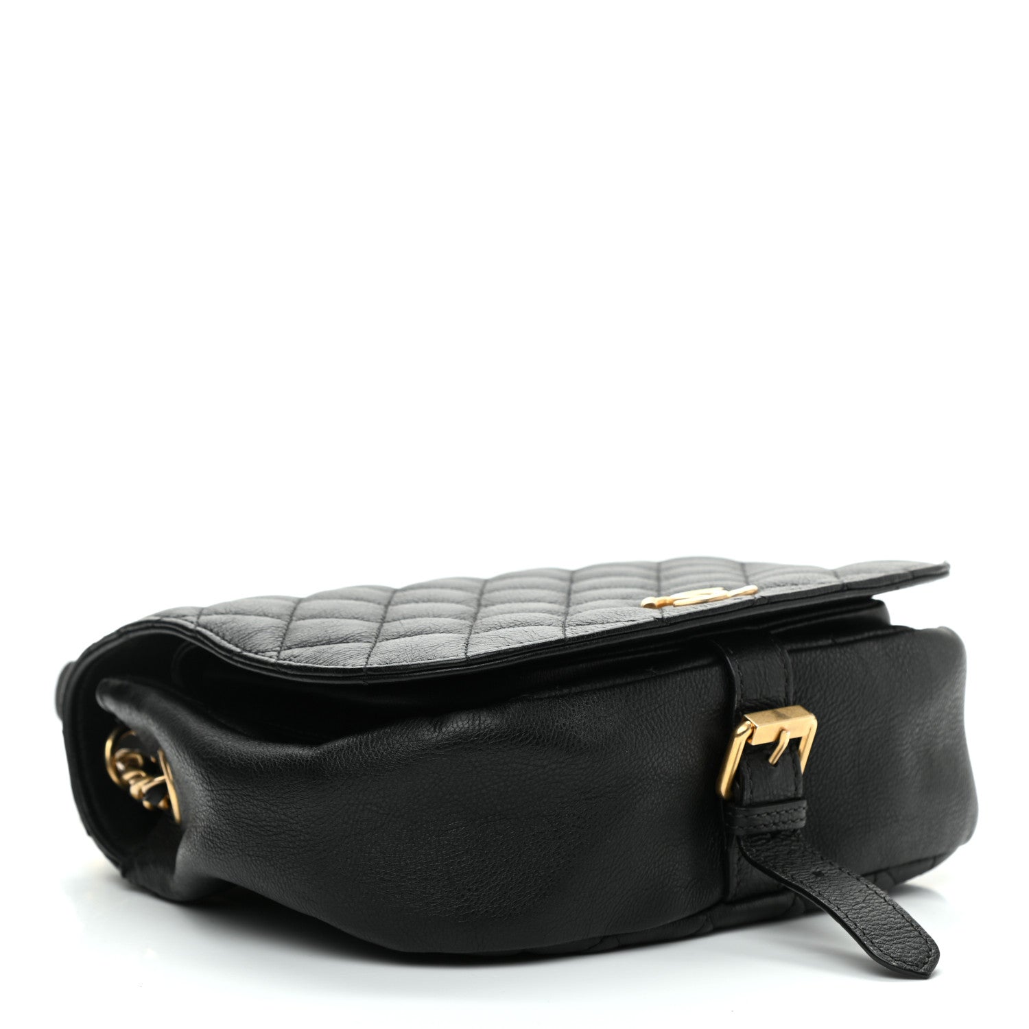 Chanel Grained Calfskin Quilted Messenger Flap Black 4 of 9
