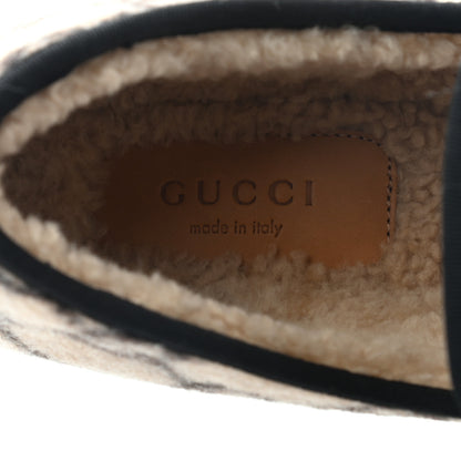 Gucci Covered Wool GG Monogram Womens Fria Horsebit Loafers 38.5 Beige Ebony Black Butterscotch 8 of 9