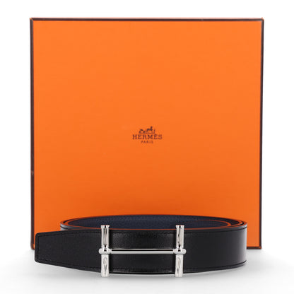 Hermes Box Togo 32mm H d'Ancre Belt 100 40 Black Bleu de Prusse 6 of 6