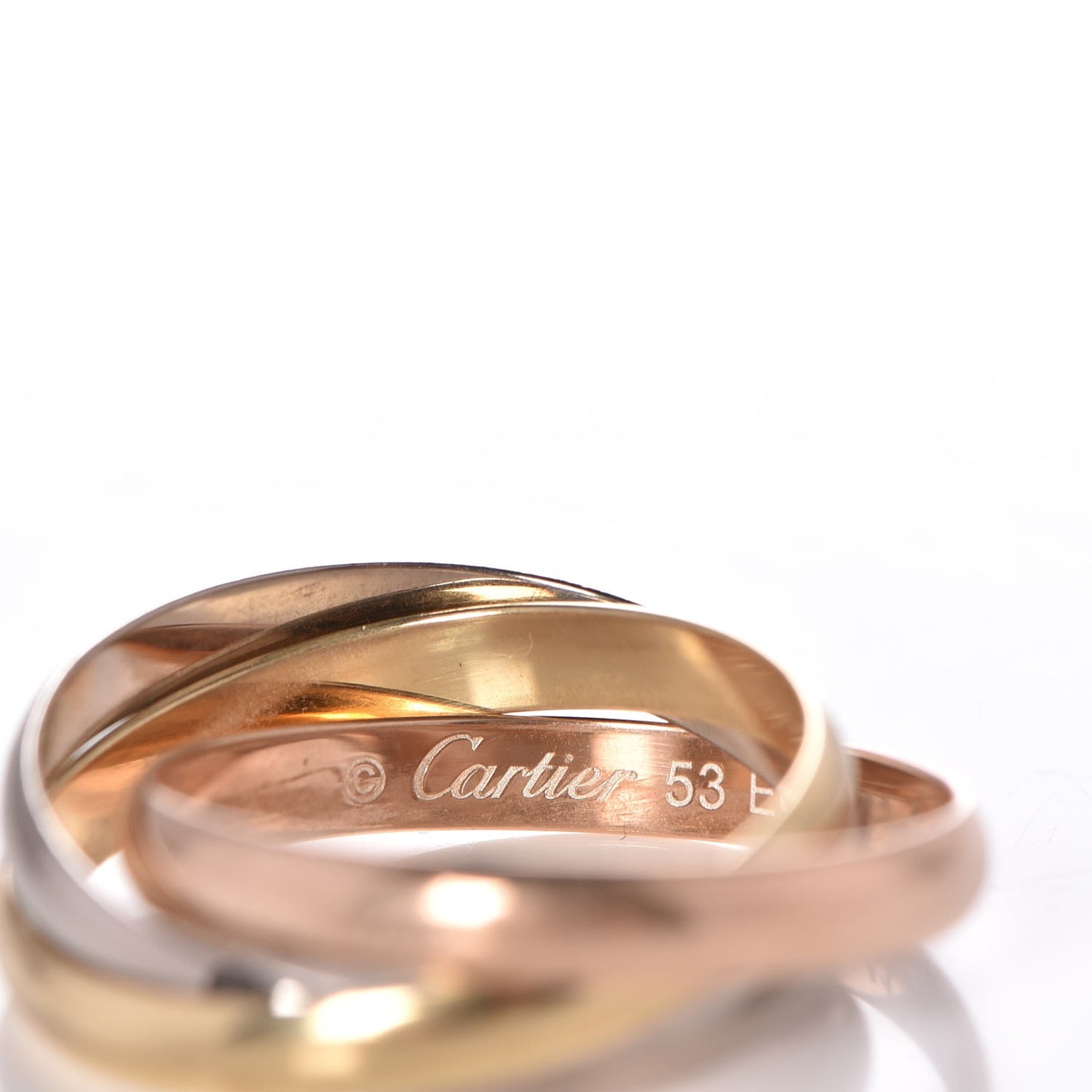 18K Pink Yellow White Gold Small Trinity Ring 53 6.25