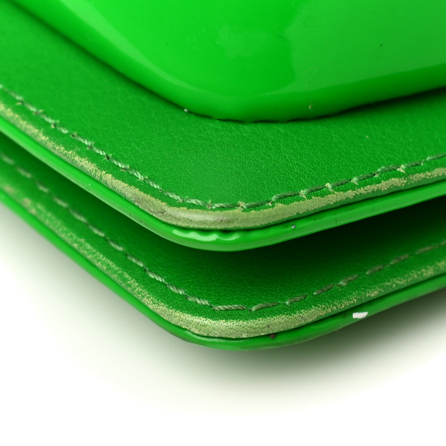 Patent Quilted Small Boy Flap Green