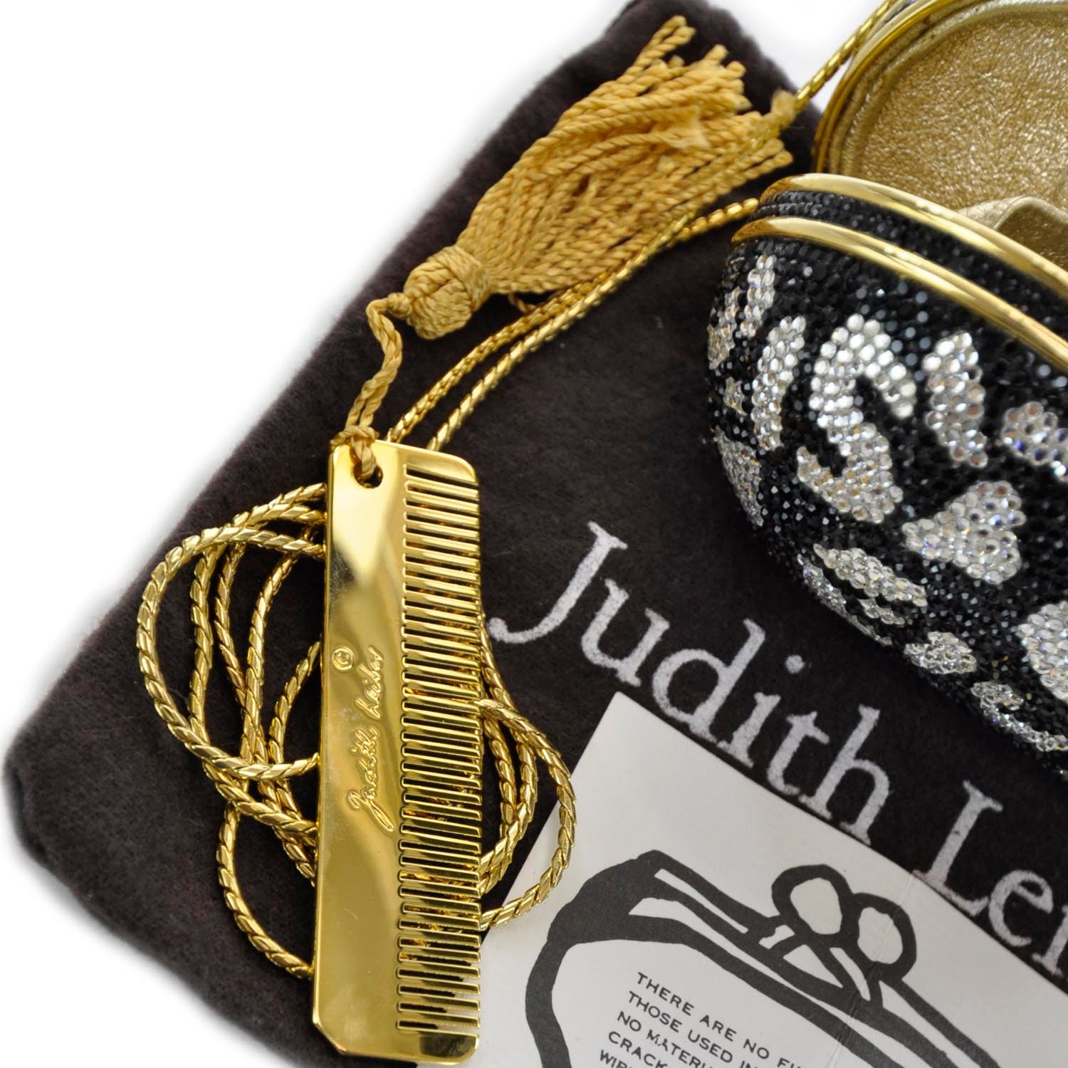 Judith Leiber Crystal Minaudiere Clutch Black White 6 of 11