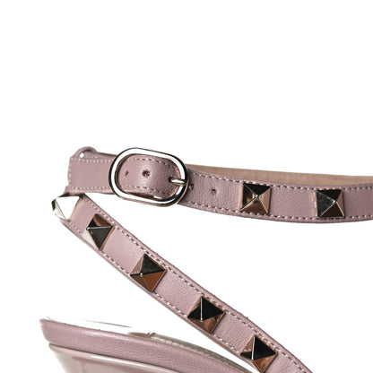 Valentino Garavani Patent Nappa Rockstud Ankle Strap 100mm Pumps 39 Poudre 12 of 13