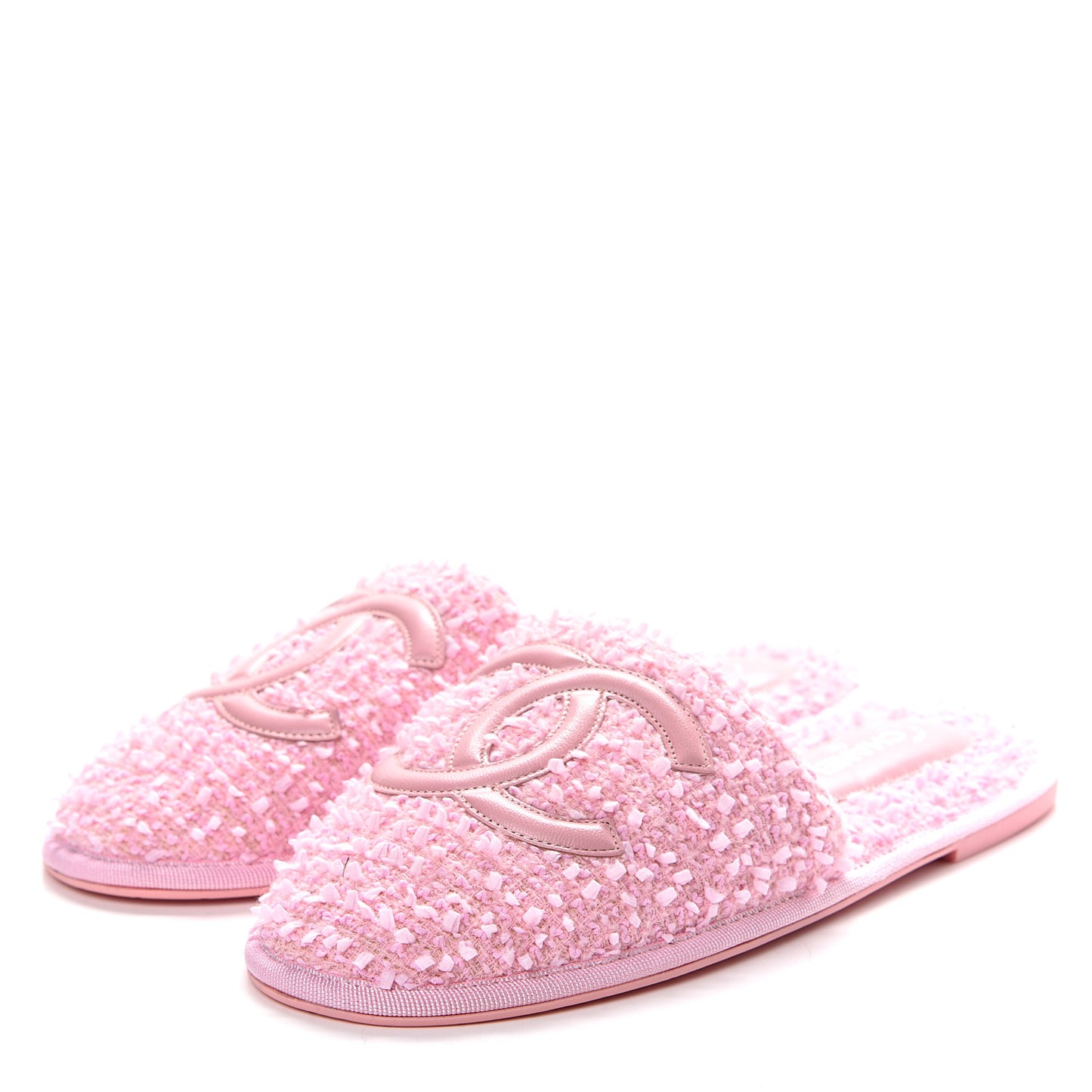 Tweed CC Flat Mules S Pink