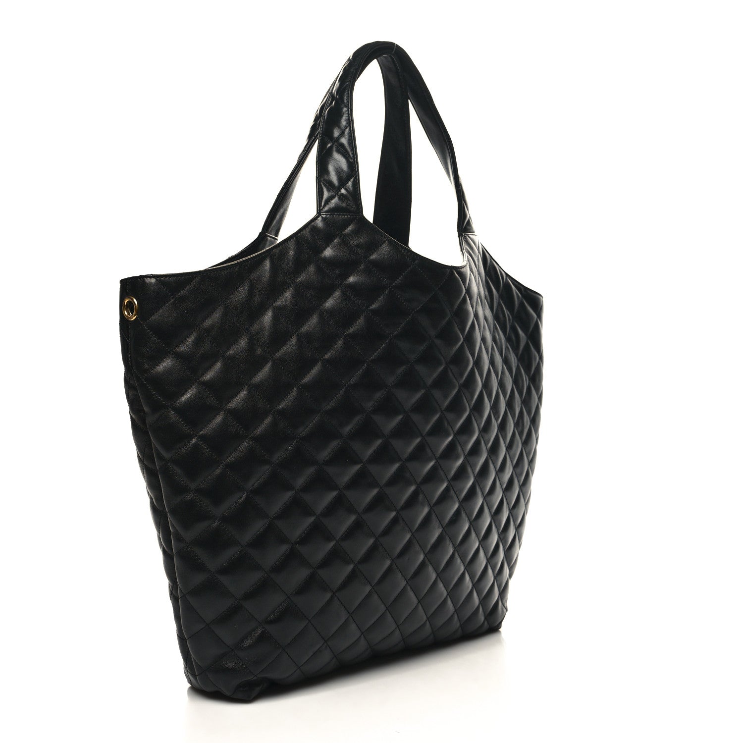 Saint Laurent Lambskin Quilted Maxi Icare Shopping Tote Black 4 of 12