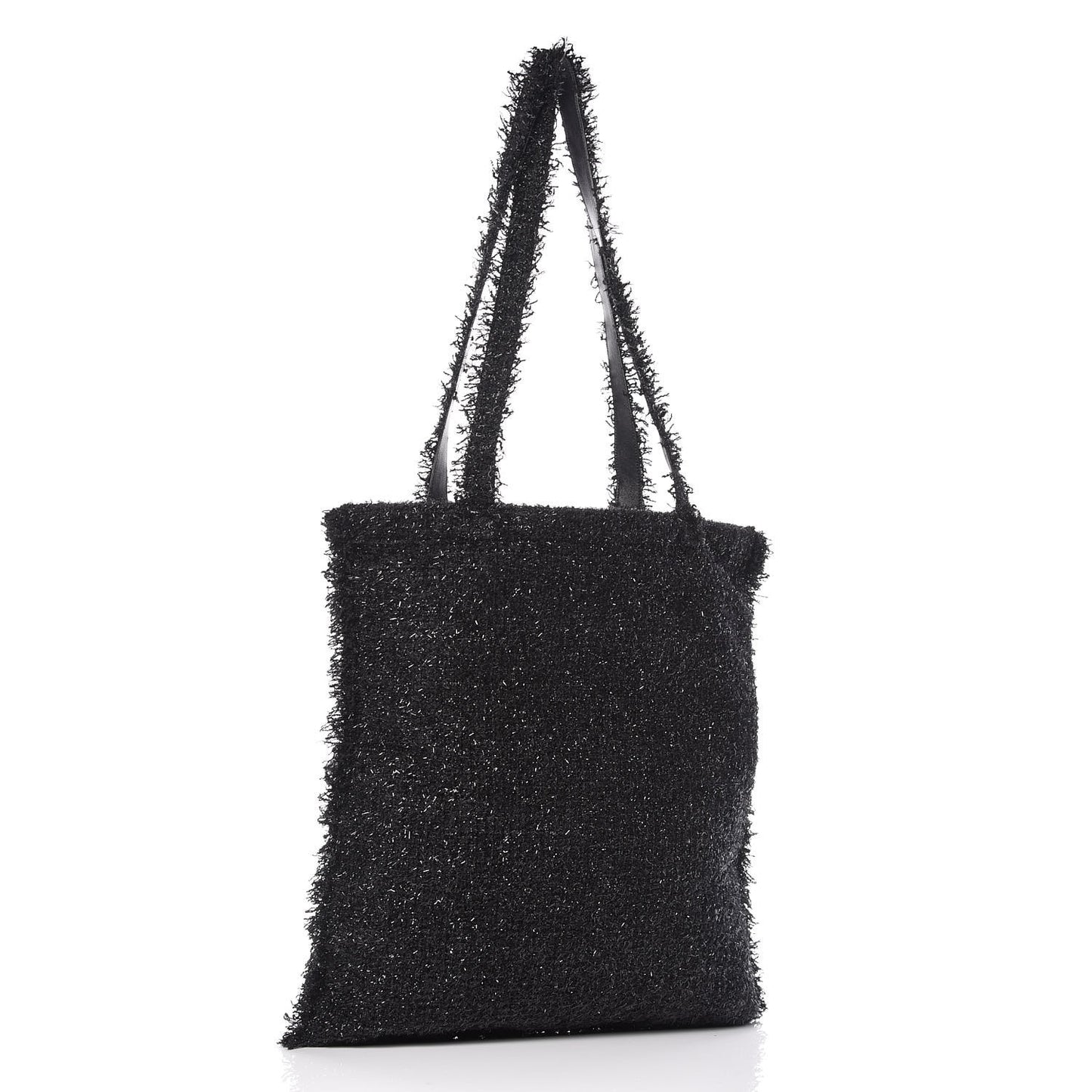 Tweed Resin Strass Large Robot Shopping Bag Black