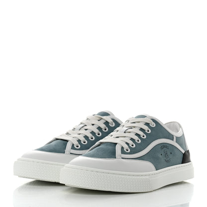 Hermes Suede Get Sneakers 38 Vert D'eau White 3 of 8