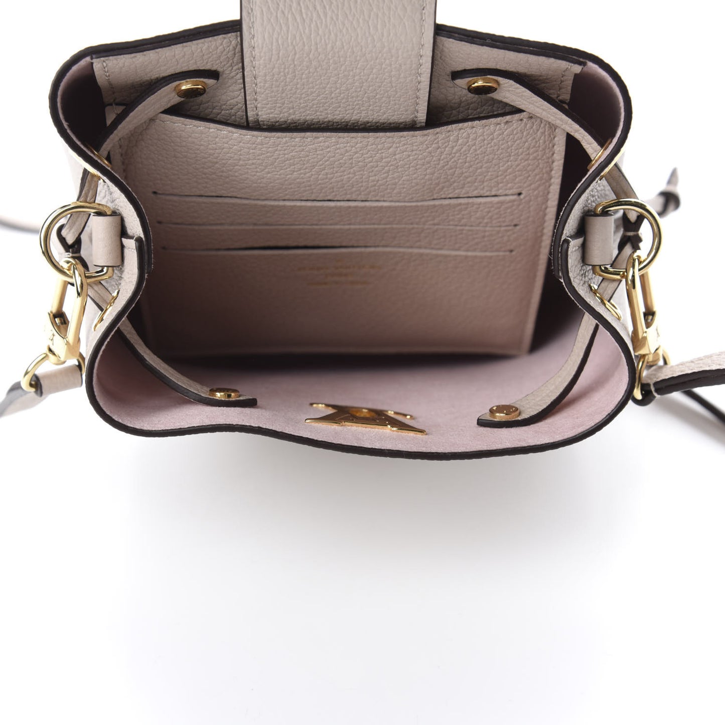 Calfskin Nano Lockme Bucket Greige