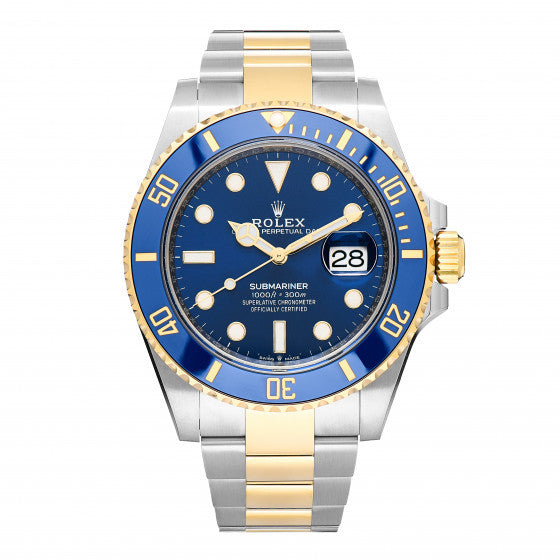 Rolex Stainless Steel 18K Yellow Gold 41mm Submariner Date Watch Royal Blue 126613LB 1 of 5