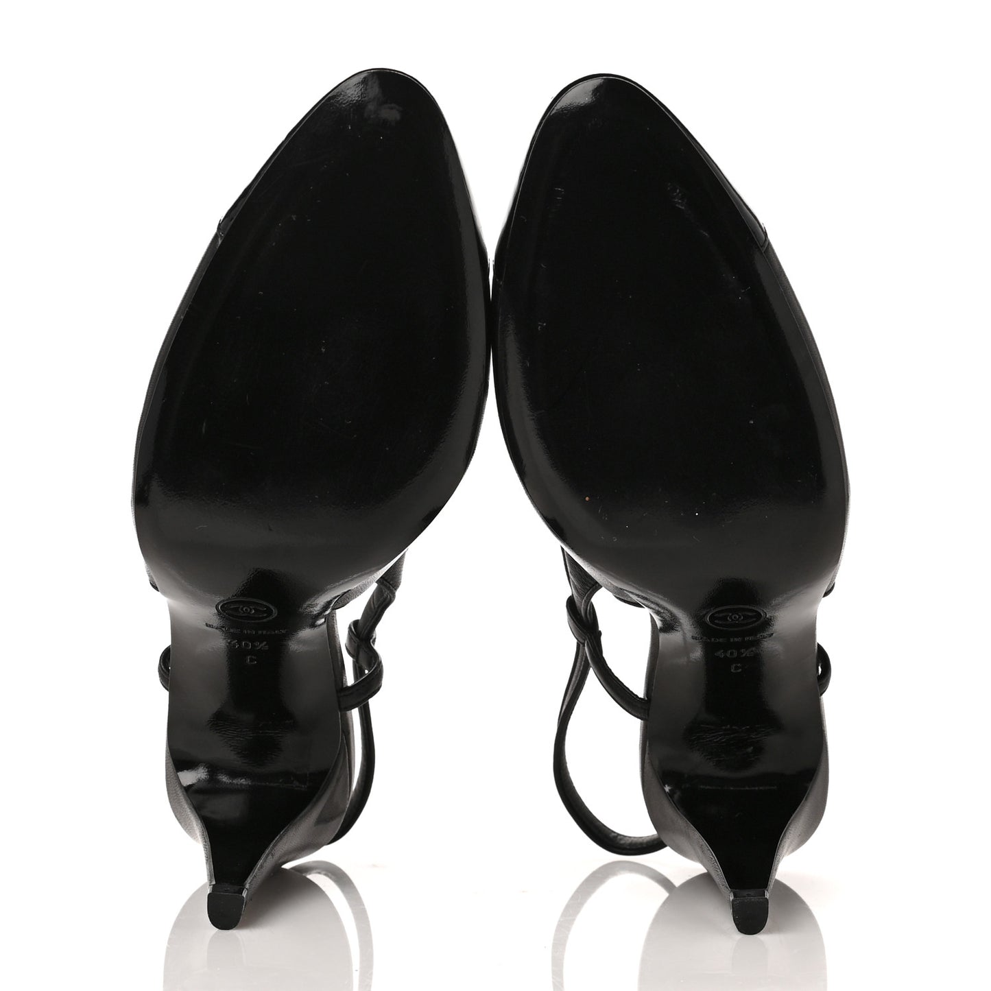 Lambskin Cap Toe CC Slingback Pumps 41 Black