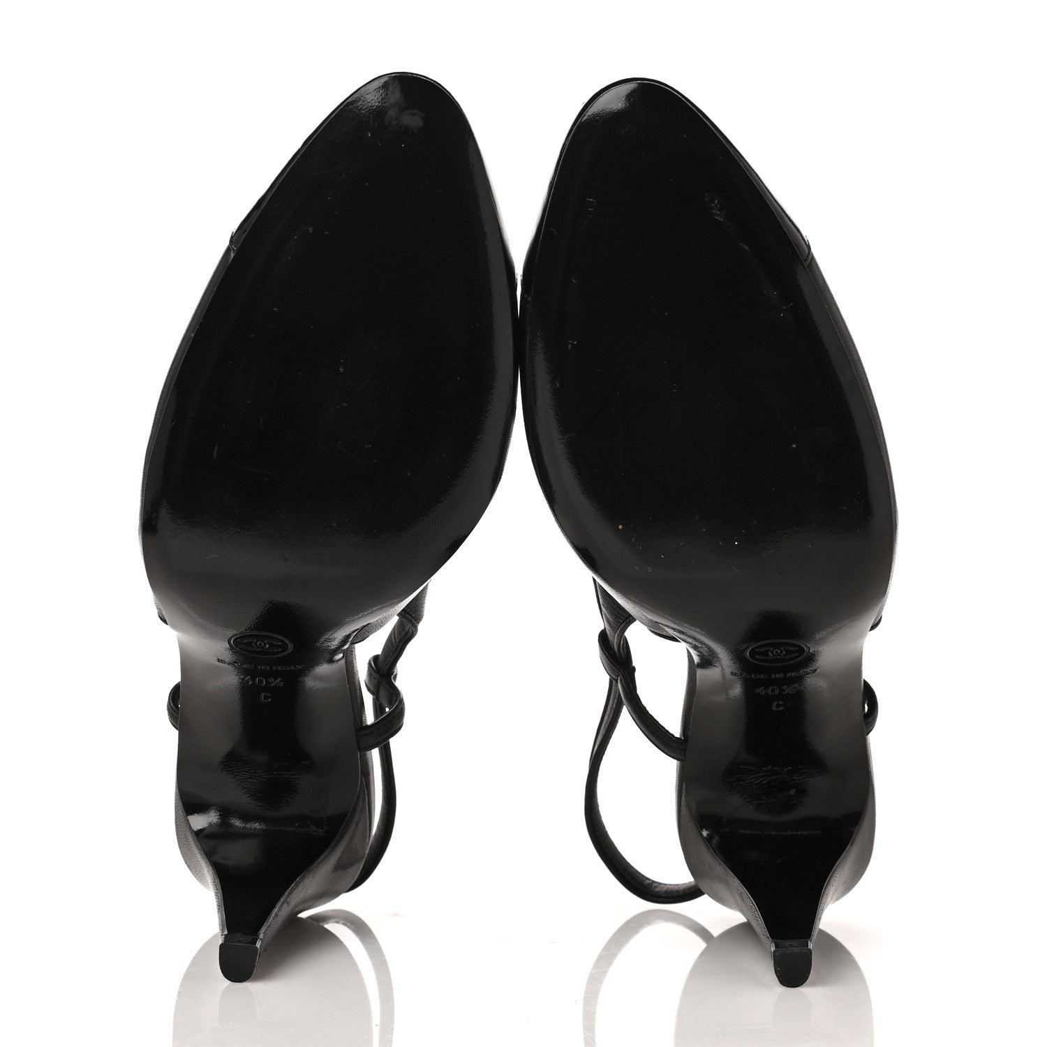 Chanel Lambskin Cap Toe CC Slingback Pumps 41 Black 5 of 8