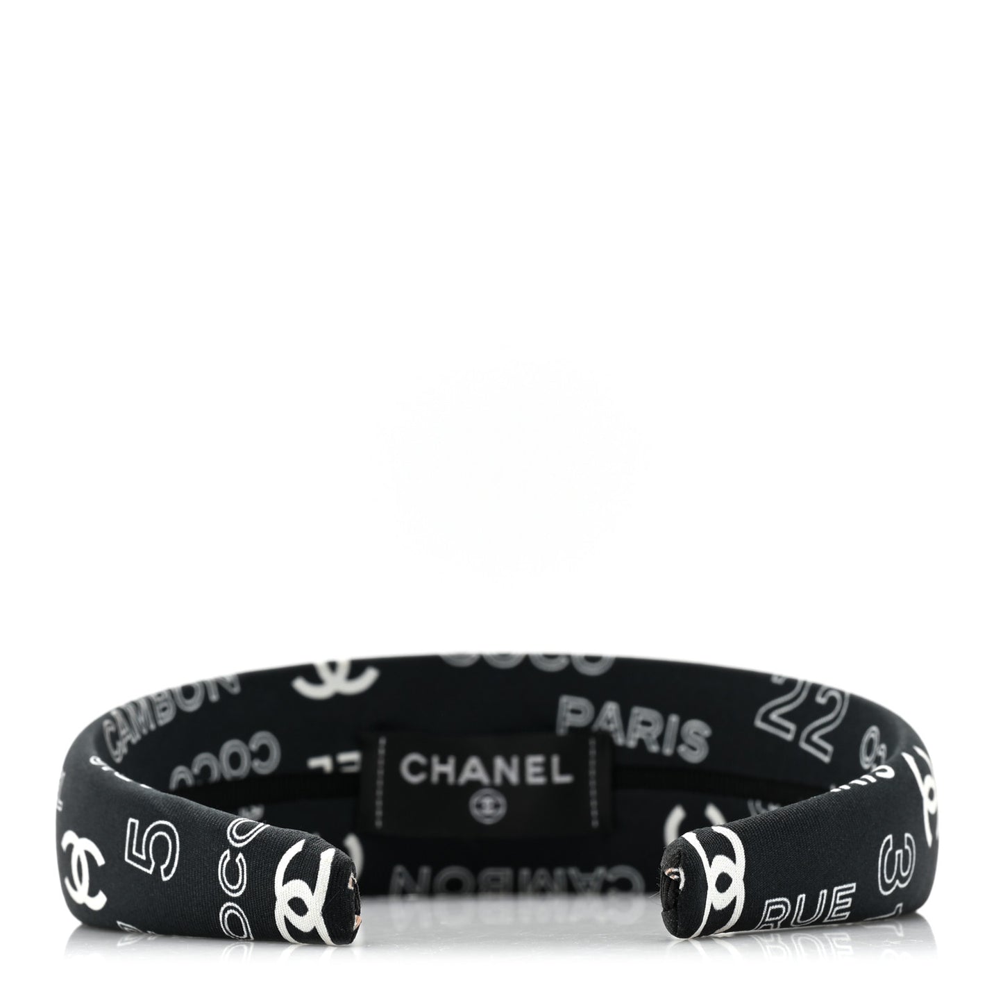 Grosgrain CC Headband Black White