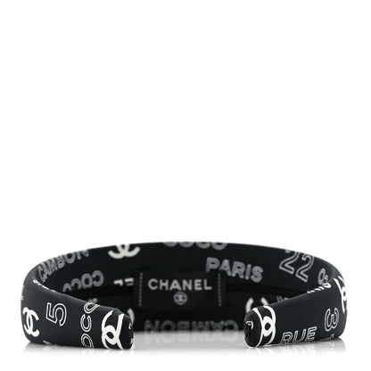 Chanel Grosgrain CC Headband Black White 4 of 5