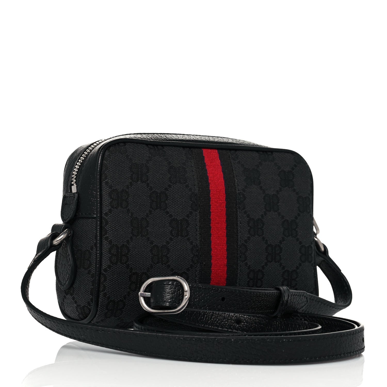 Gucci X BALENCIAGA BB Monogram Web Mini Ophidia Shoulder Bag Black 3 of 13