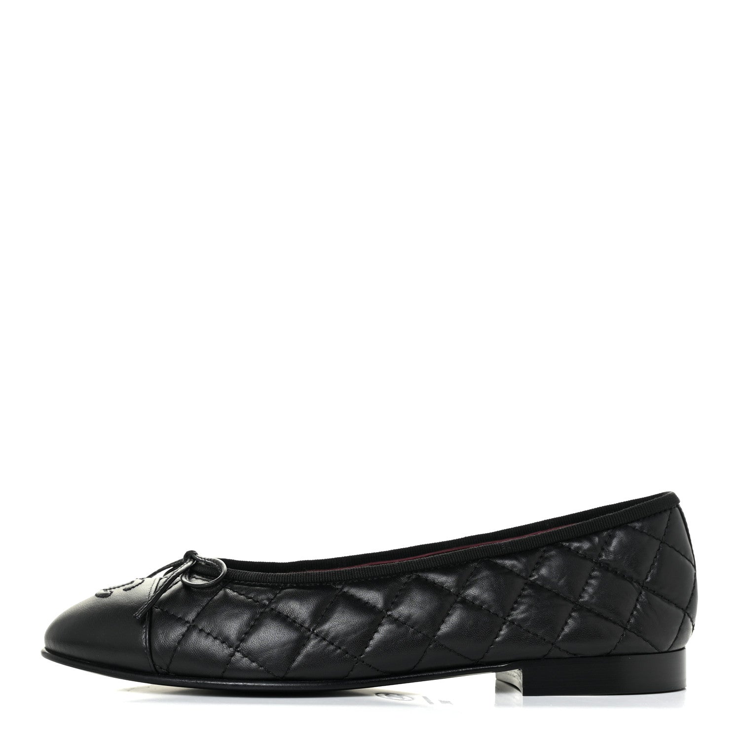Chanel Lambskin Quilted Ballerina Flats 38 Black 1 of 10