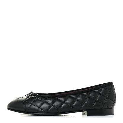 Chanel Lambskin Quilted Ballerina Flats 38 Black 1 of 10