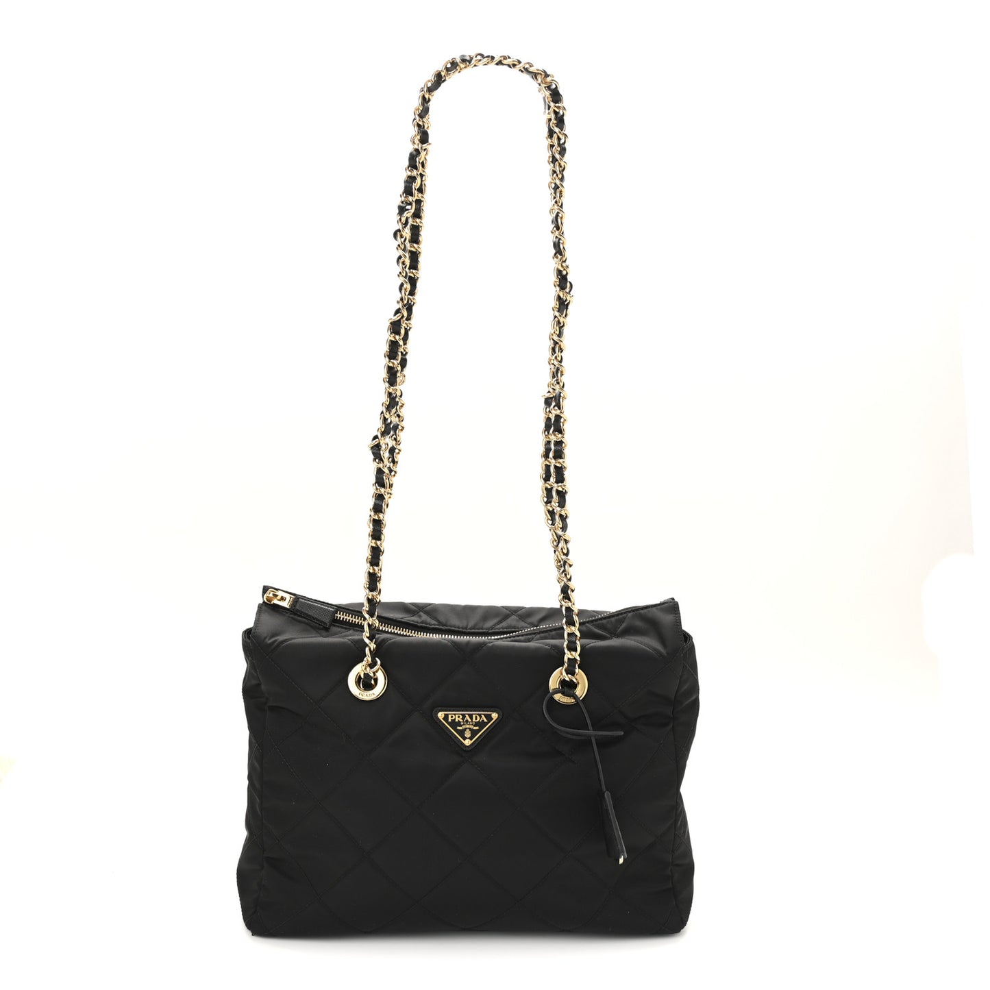 Re-Nylon Stitched Re-Edition 1995 Chaine Medium Tote Bag Black