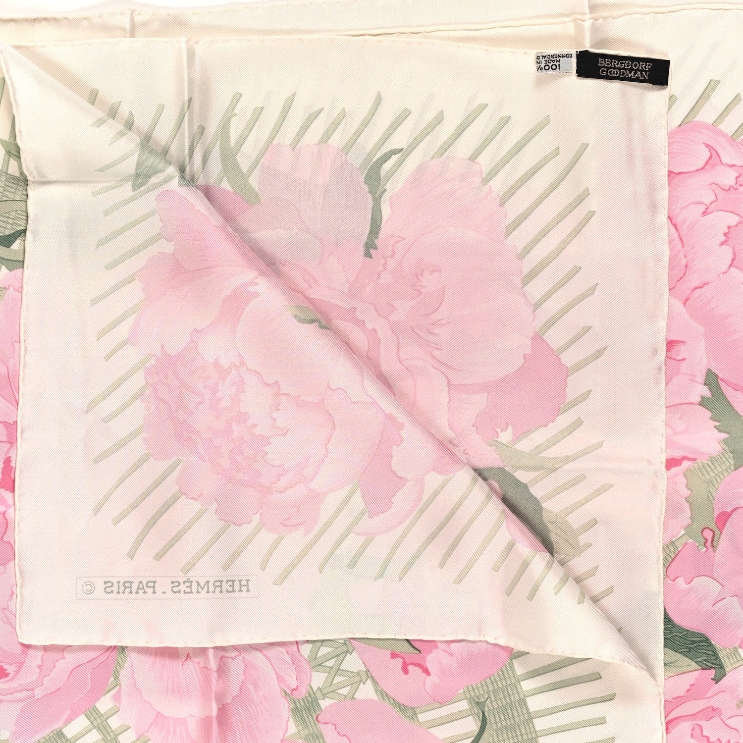 Hermes Silk Les Pivoines Scarf 90 3 of 3