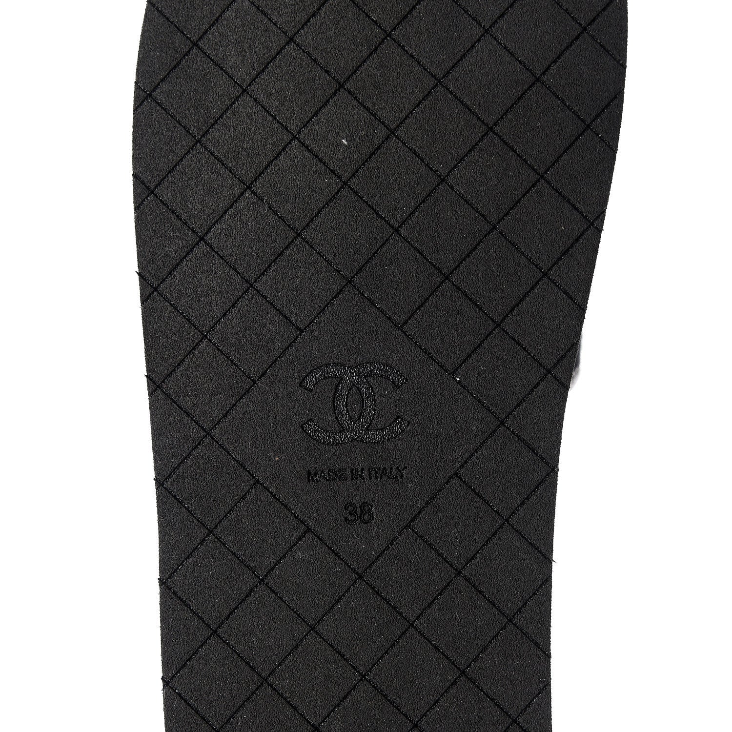 Chanel Lambskin Jersey Coco Sandals 38 Black 9 of 11