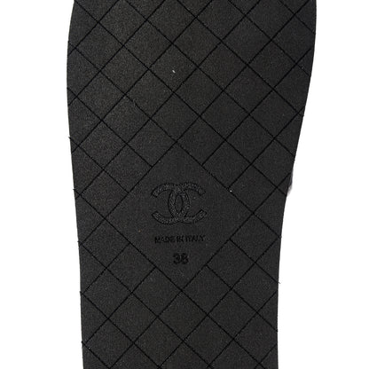 Chanel Lambskin Jersey Coco Sandals 38 Black 9 of 11