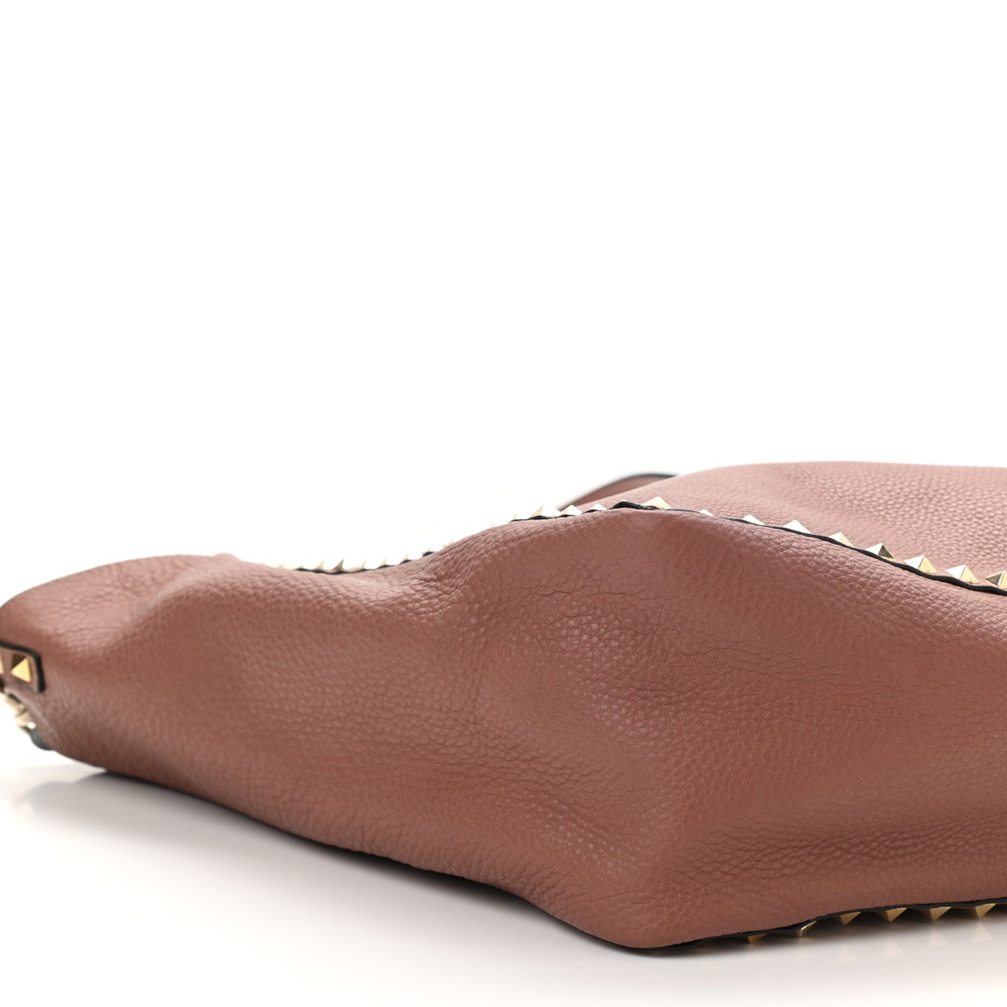 Grained Calfskin Medium Rockstud Reversible Tote Dark Rose Grey