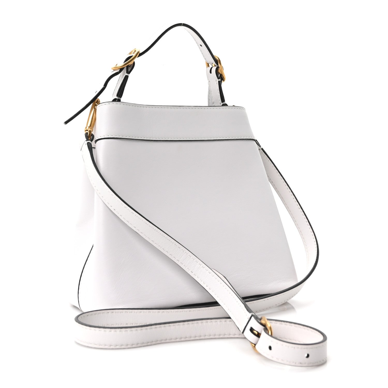 Valentino Garavani Nappa Mini Vlogo Bucket Bag White 3 of 9