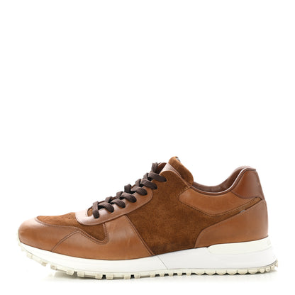 Louis Vuitton Calfskin Suede Mens Run Away Sneakers 8 Tan 1 of 11