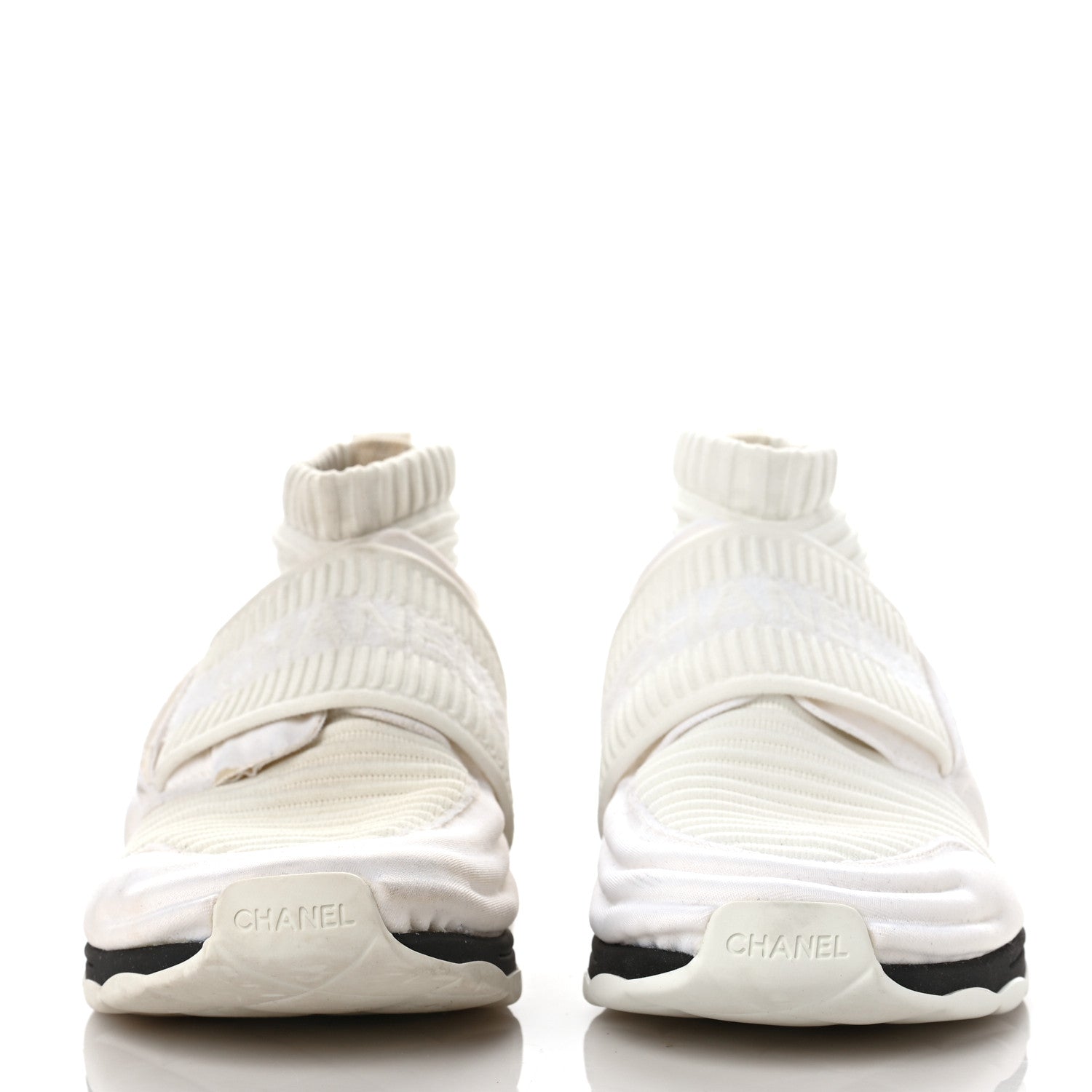 Chanel Stretch Fabric CC Sneakers 36 White 2 of 11