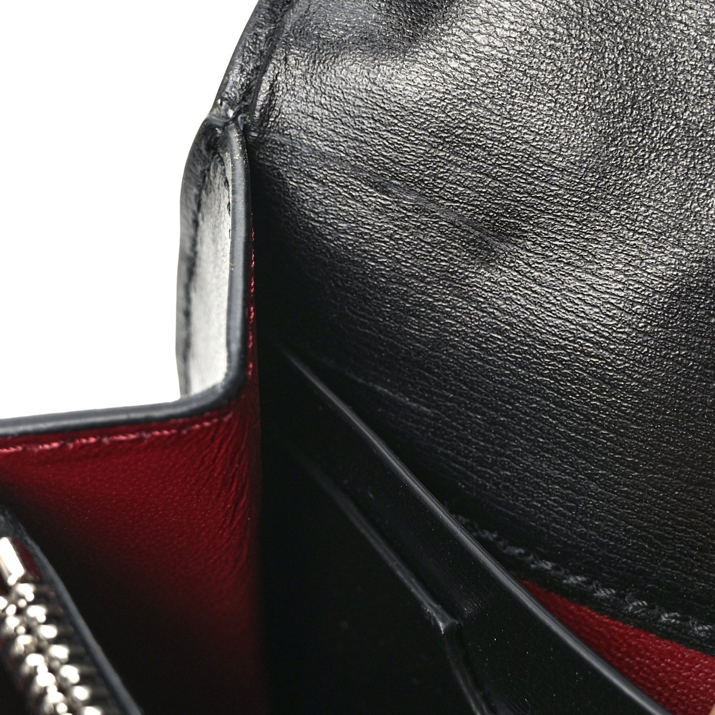 Calfskin Jitney Logo Flap Wallet On Chain Black