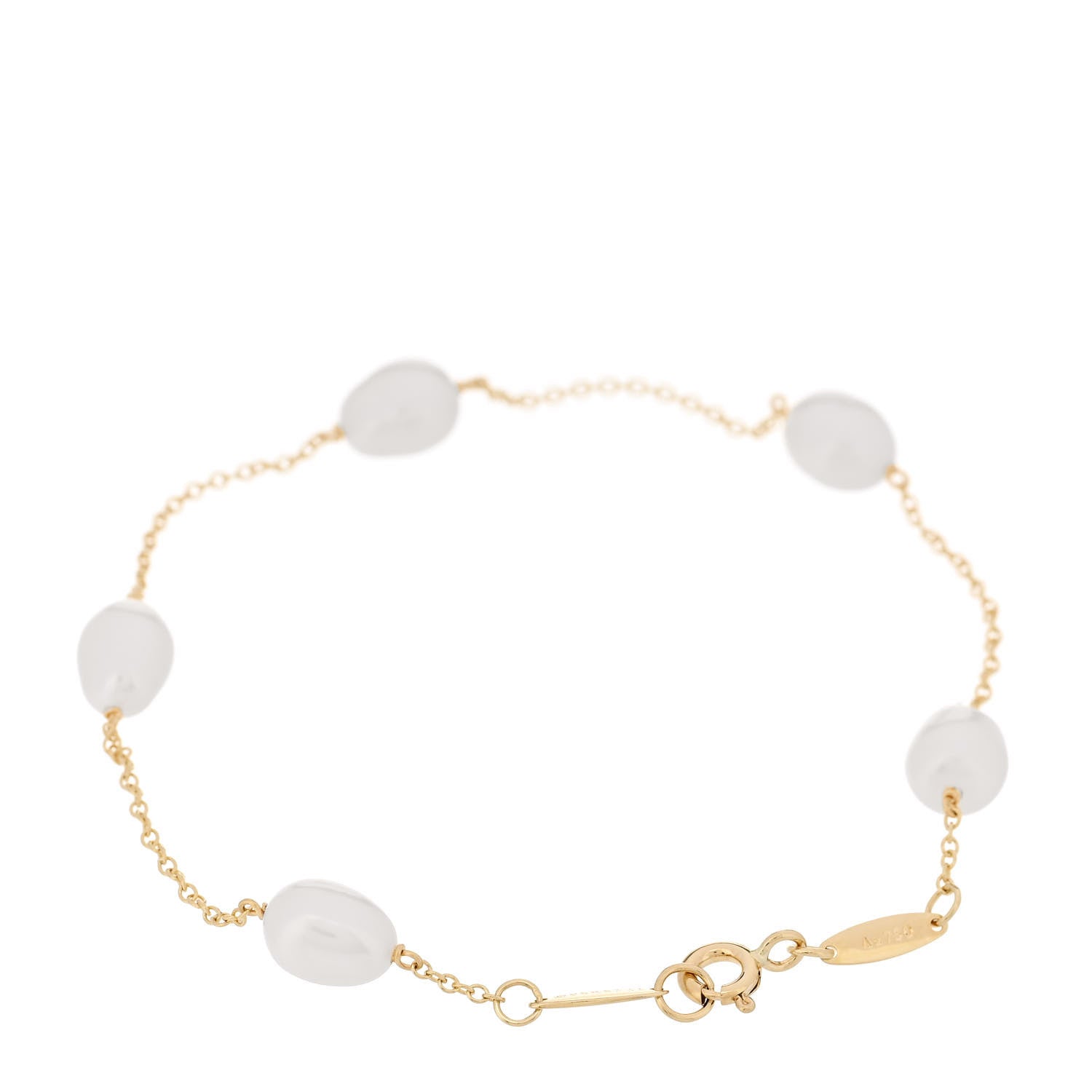 Tiffany 18K Yellow Gold Cultured Pearl 6-6.5mm Elsa Peretti Pearls By The Yard Bracelet 2 of 4