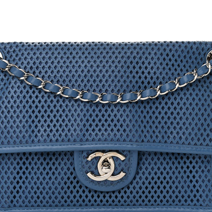 Chanel Perforated Calfskin Large Up In The Air Flap Blue 8 of 10