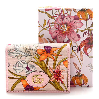 Gucci Canvas Flora Card Case Wallet Pink 8 of 8