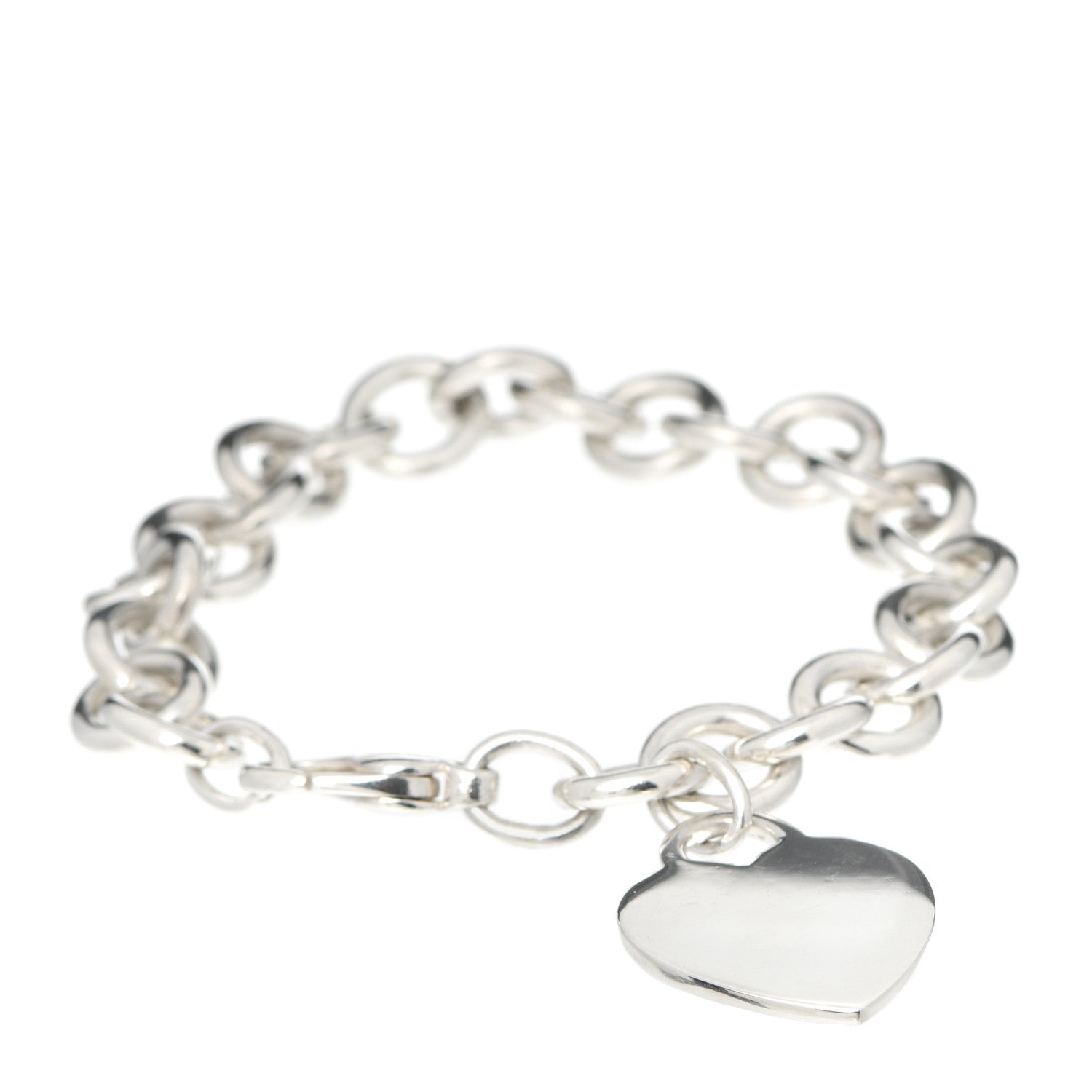 Tiffany Sterling Silver Heart Tag Charm Bracelet 1 of 5