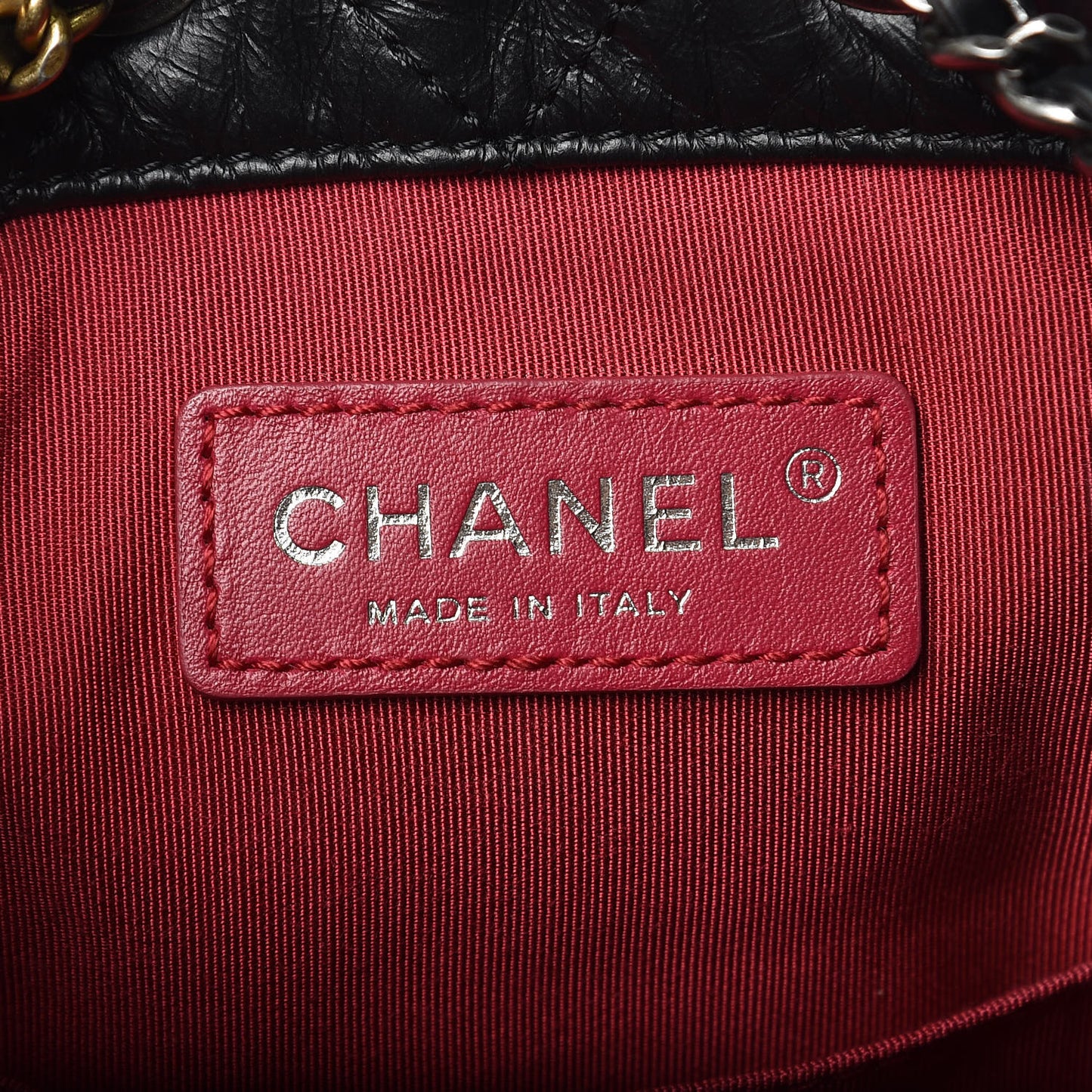 Aged Calfskin Quilted Gabrielle Backpack Black