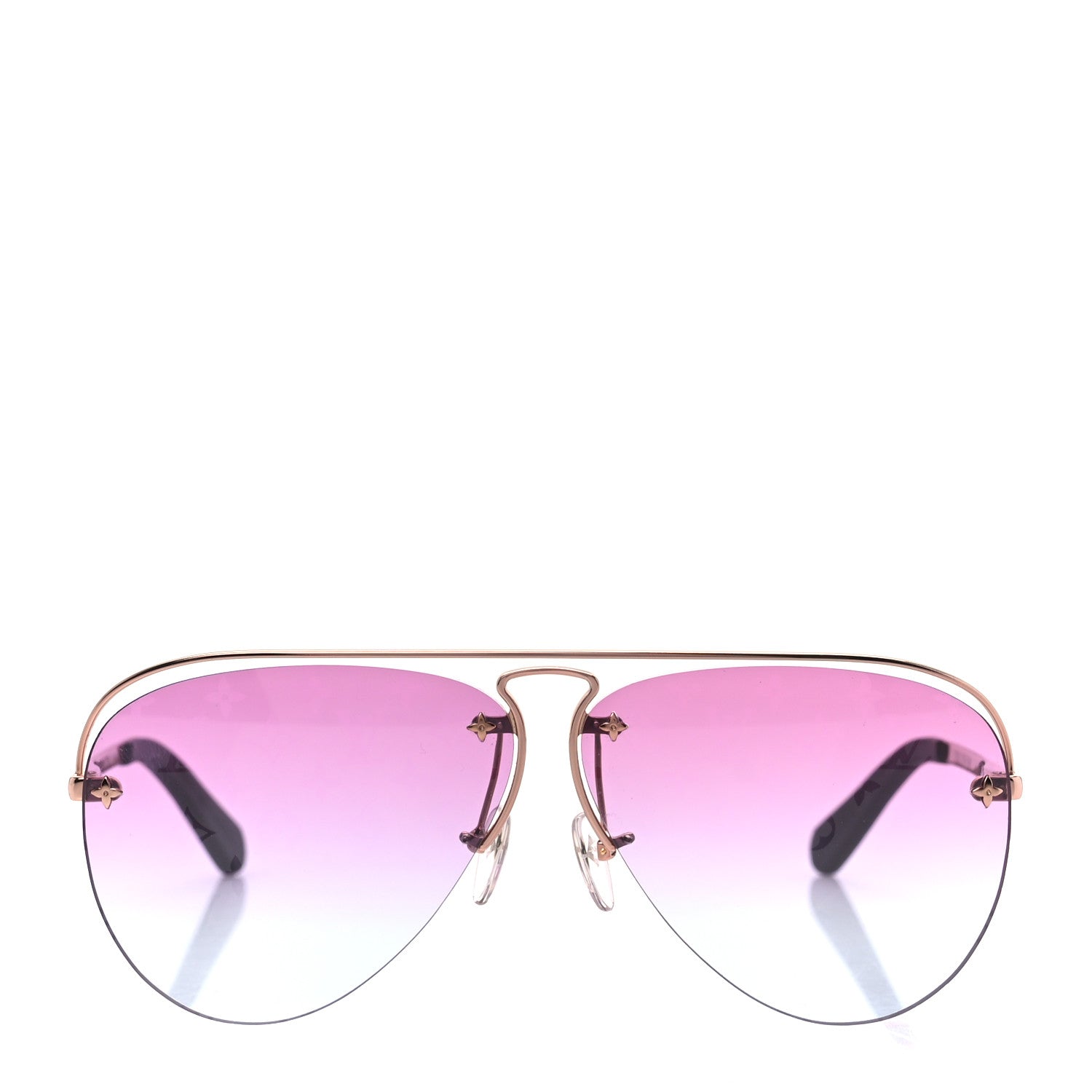 Louis Vuitton Monogram Grease Sunglasses Z1280W Gold 2 of 8