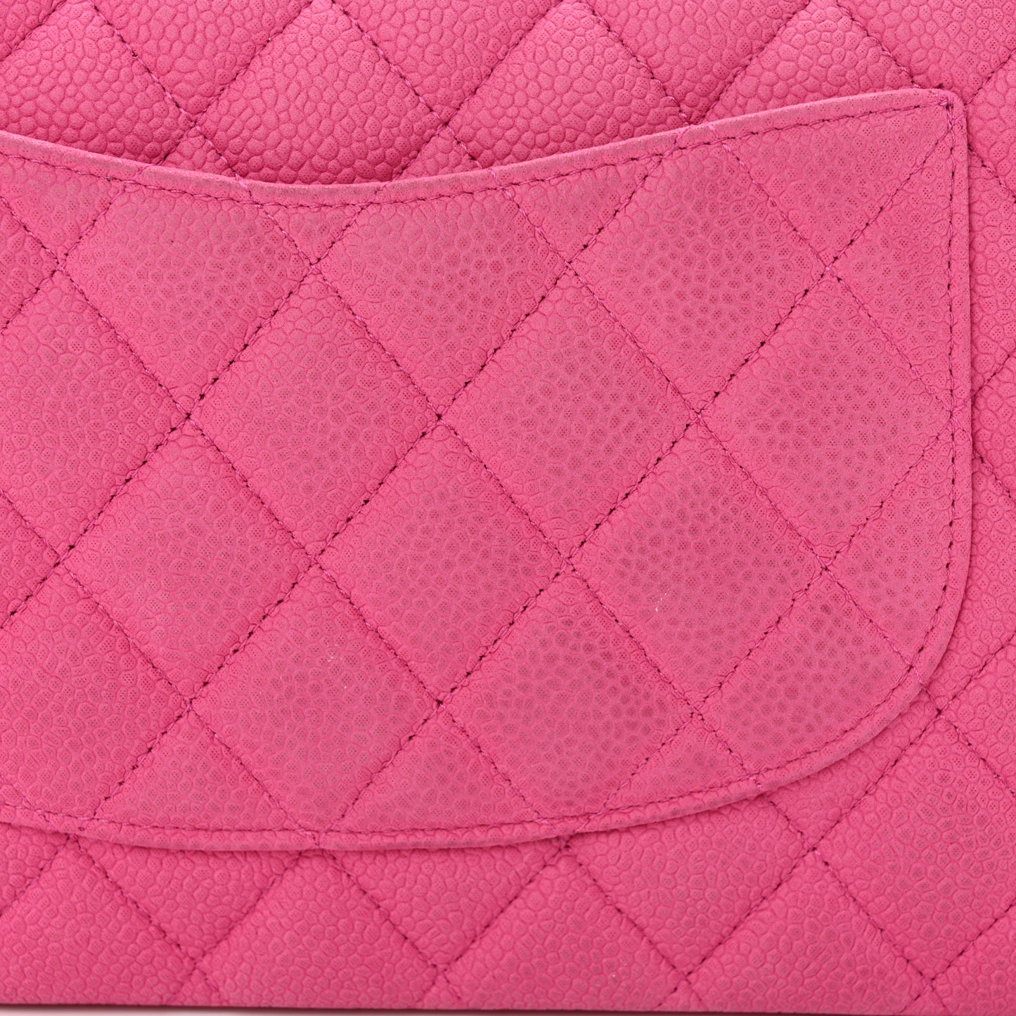 Iridescent Caviar Quilted Medium Double Flap Pink