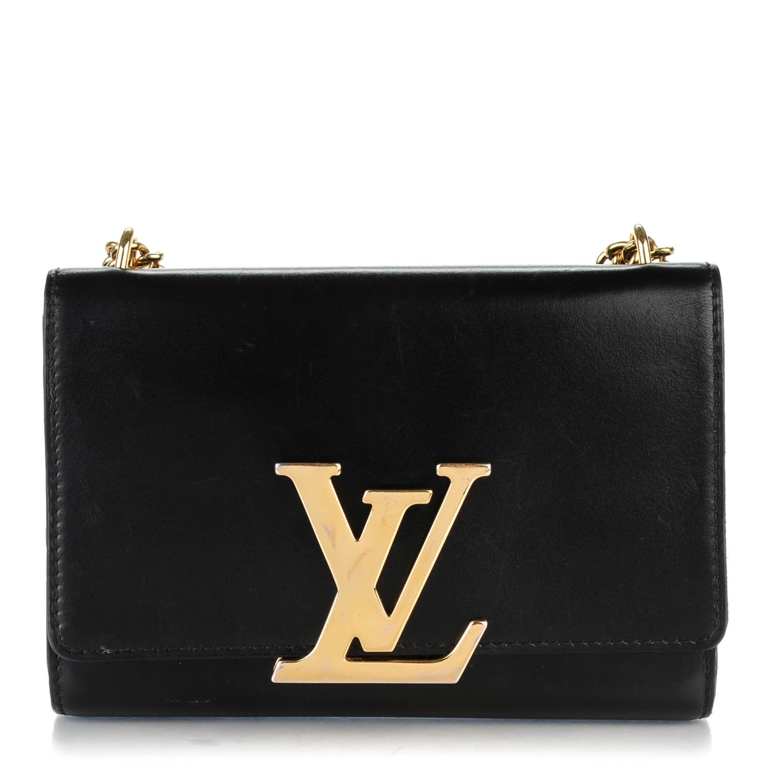 Louis Vuitton Calfskin Chain Louise MM Black 1 of 8