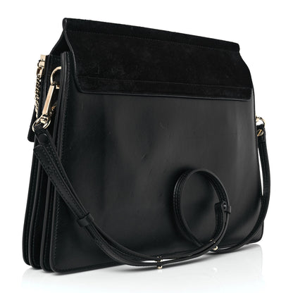 Chloe Suede Calfskin Medium Faye Shoulder Bag Black 3 of 9