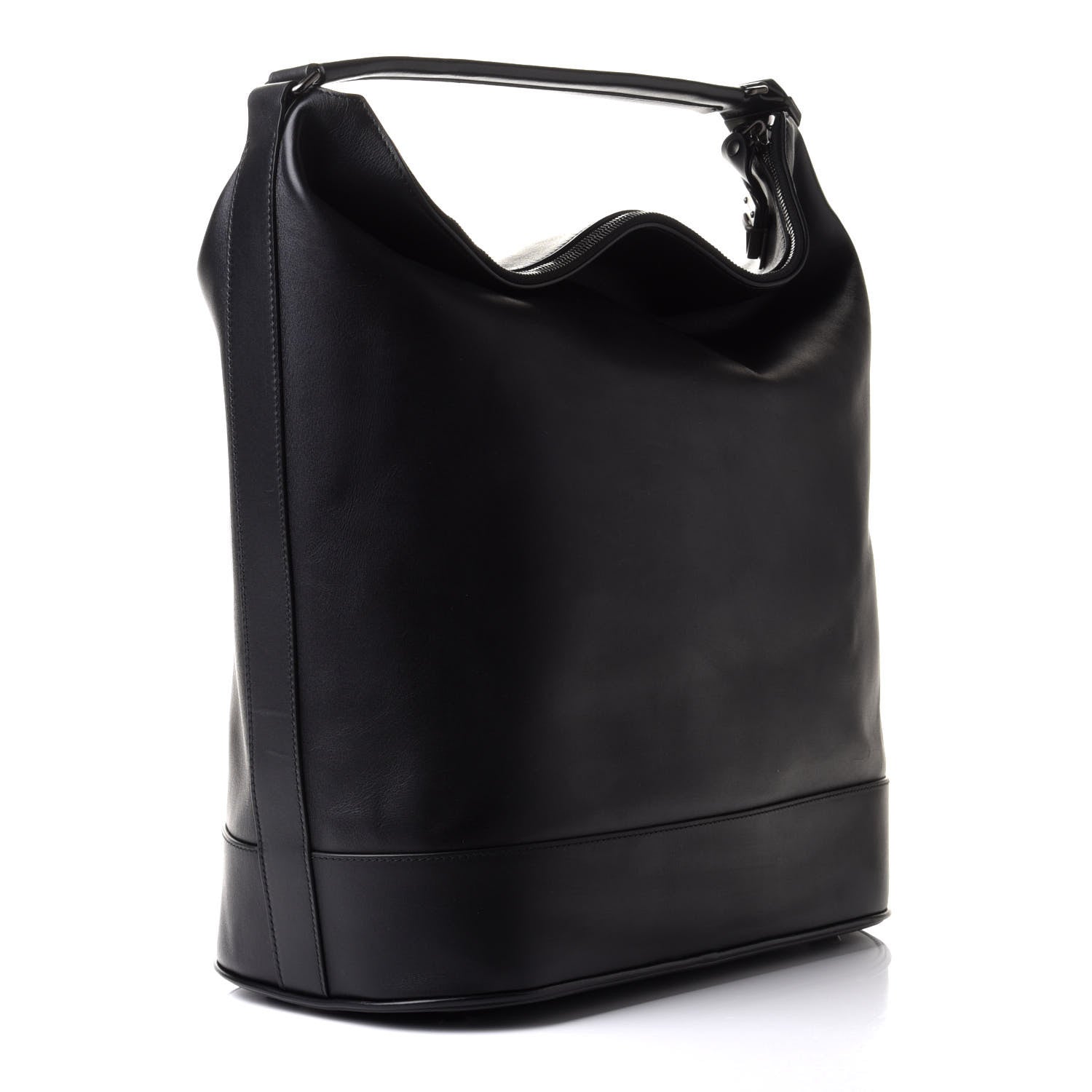 Balenciaga Shiny Calfskin Hobo Tote Black 2 of 12