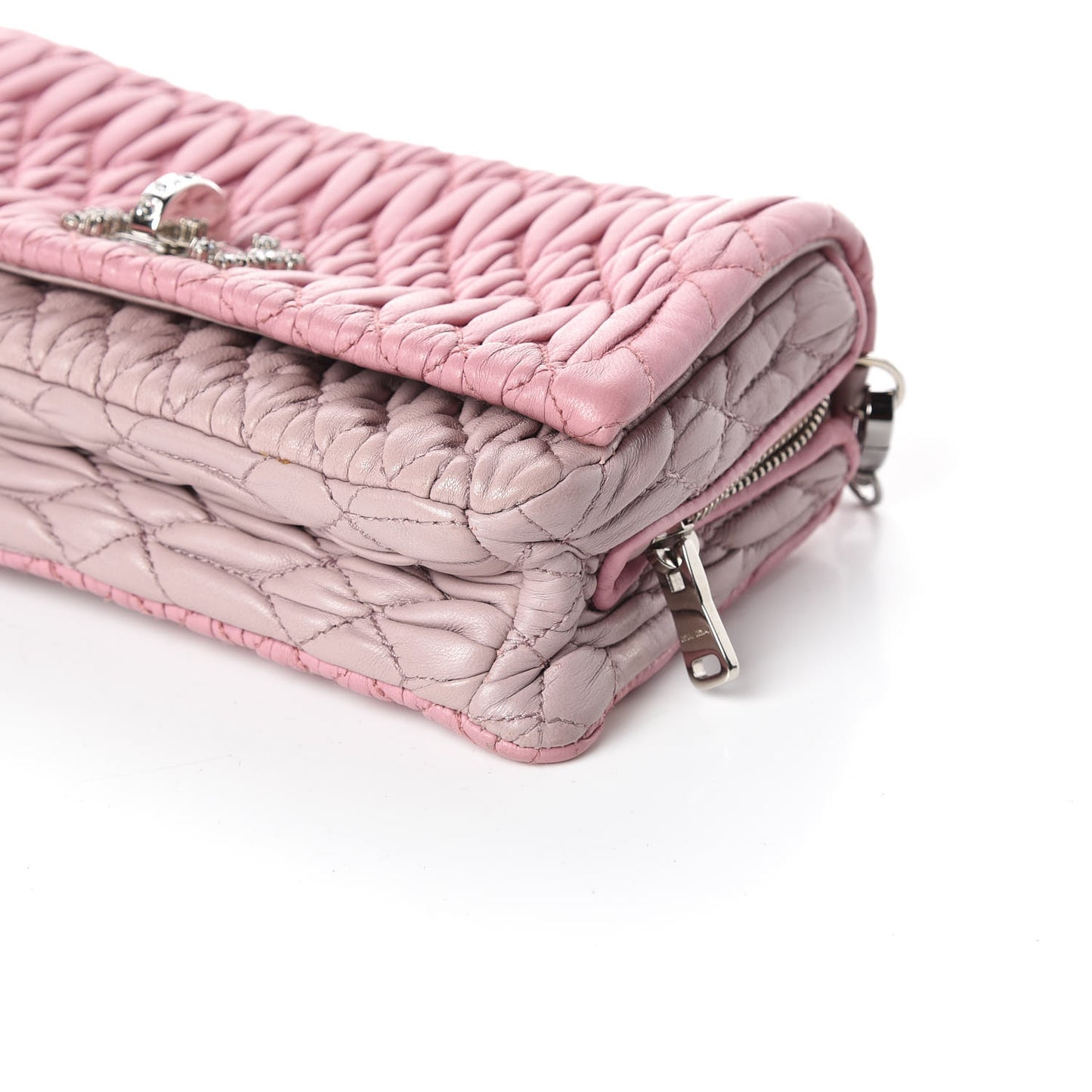Nappa Matelasse Crystal Chain Shoulder Bag Rosa